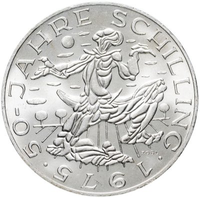 купить Австрия 100 шиллингов (shillings) 1975 "50 лет шиллингу"