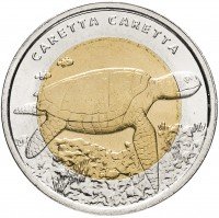 купить Турция 1 лира 2009 "Фауна Турции - Черепаха"