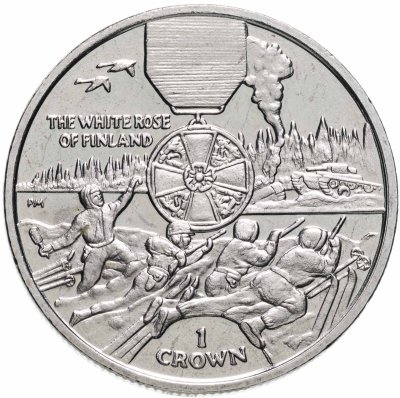 купить Остров Мэн 1 крона 2004 "Награды - Орден Белой розы Финляндии"