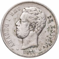 купить Испания 5 песет (pesetas) 1871