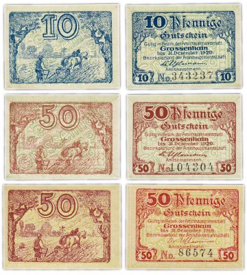 купить Германия (Саксония: Гроссенгайн) набор из 3-х нотгельдов 1920