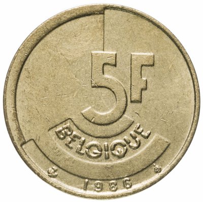 купить Бельгия 5 франков (francs) 1986 (Надпись на французском - 'BELGIQUE')