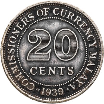 купить Малайя 20 центов (cents) 1939