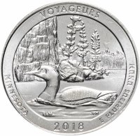Купить США 1/4 доллара (25 центов, квотер) 2018 D — "Национальный парк Вояджерс" (43-й парк)