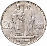 купить Словакия 20 крон 1941 "Святые Кирилл и Мефодий"