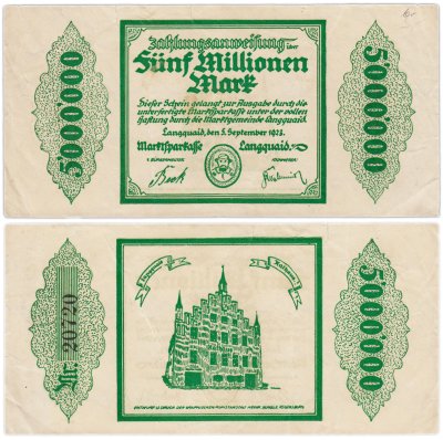 купить Германия Langquaid ( Bayern ) 5000000 (5 млн) марок 1923 год