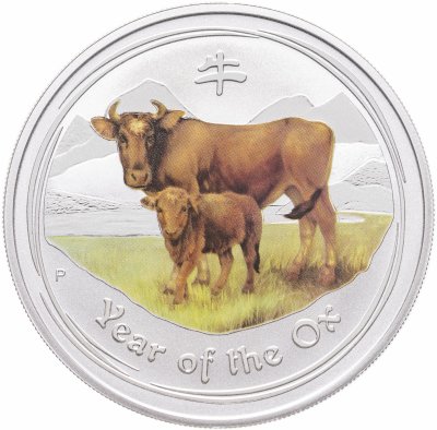 купить Австралия 1 доллар 2009 «Восточный календарь-год Быка-2 цветной «