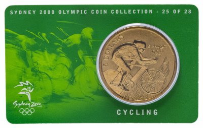 купить Австралия 5 долларов (dollars) 2000 Олимпийские игры в Сиднее - Велоспорт