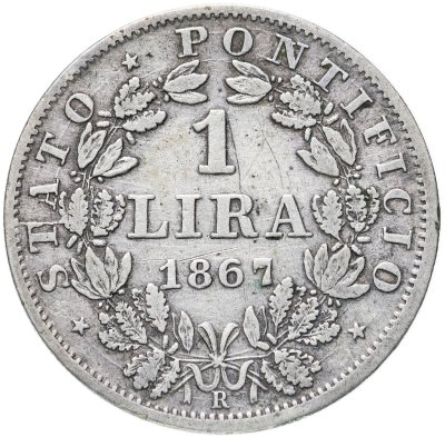 купить Папская область 1 лира (lira) 1867 XXII