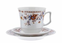 Купить Трио чайное с цветочным узором, фарфор, деколь, фабрика "Jlmenau", ГДР, 1970-1990 гг.