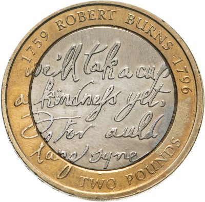 купить Великобритания 2 фунта (pounds) 2009 "250 лет со дня рождения Роберта Бёрнса"