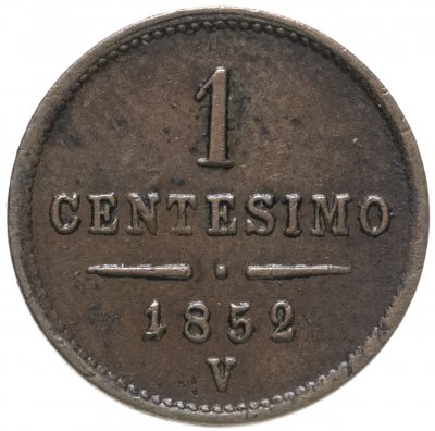 купить Италия, Ломбардия-Венеция 1 чентезимо (centesimo) 1852 V
