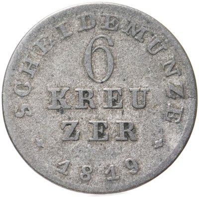 купить Германия, Гессен-Дармштадт 6 крейцеров (kreuzer) 1819