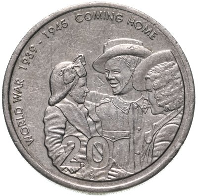 купить Австралия 20 центов (cents) 2005 "60 лет со дня окончания Второй Мировой войны"