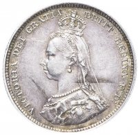 Купить Великобритания 6 пенсов (pence) 1887 Герб на реверсе