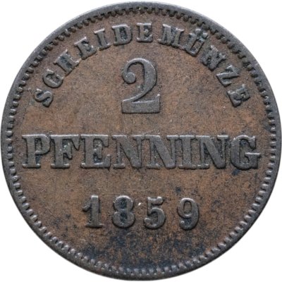 купить Германия, Бавария 2 пфеннига 1859