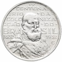 Купить Бразилия 2000 рейс (reis) 1932 "400 лет колонизации Бразилии"