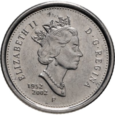 купить Канада 10 центов (cents) 2002 P "50 лет правления Королевы Елизаветы II"