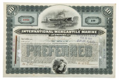 купить Акция США INTERNATIONAL MERCANTILE MARINE ( ТИТАНИК) 1920 г.