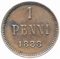 Купить 1 пенни 1888, монета для Финляндии