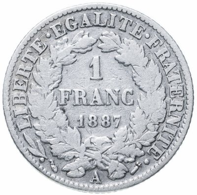 купить Франция 1 франк (franc) 1887