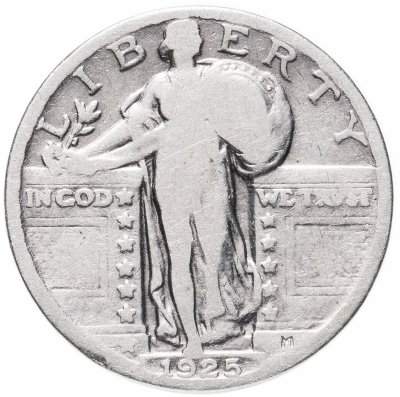 купить США 25 центов (квотер, 1/4 доллара, quarter dollar) 1925 Standing Liberty Quarter