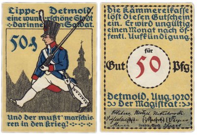 купить Германия (Липпе-Детмольд: Детмольд) 50 пфеннигов 1920 (268/B1)