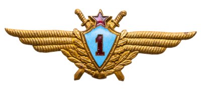 купить Нагрудный знак классности "Военный летчик 1-го класса" латунь, эмаль, заколка 1966г