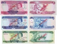 купить Соломоновы острова набор образцов (specimen) 2,5,10 долларов 1977(Pick CS1) (с одинаковым номером-007725 и сертификатом)