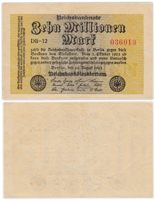 купить Германия 10000000 марок 1923 года (Pick 106а)