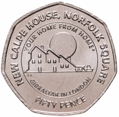 купить Гибралтар 50 пенсов 2018 "Новый Calpe House"