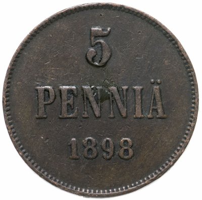купить 5 пенни 1898, монета для Финляндии