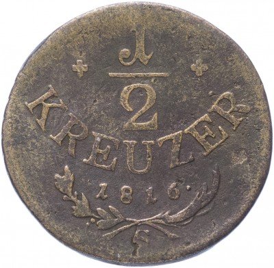 купить Австрия 1/2 крейцера 1816 S
