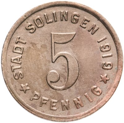купить Германия (Золинген) нотгельд 5 пфеннигов 1919