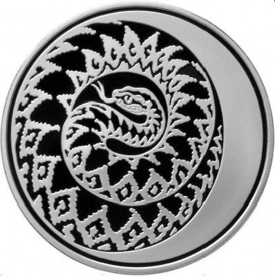 купить 3 рубля 2009 ММД Proof "Лунный календарь - год змеи"