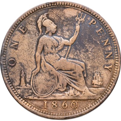 купить Великобритания 1 пенни (penny) 1860
