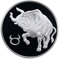 купить 3 рубля 2004 СПМД Proof "Телец (Знаки зодиака)"