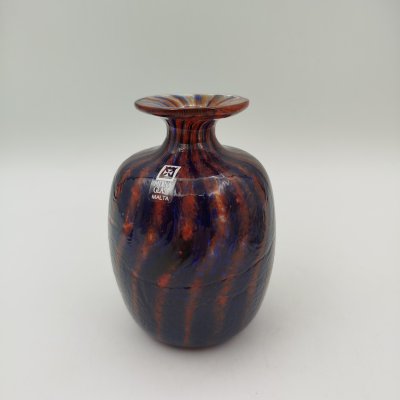 купить Ваза миниатюрная с волнообразным декором сине-оранжевого цвета, Mdina Glass, стекло, Мальта, 2000-2010 гг.