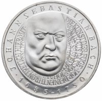 Купить Германия 10 марок 2000 "250 лет со дня смерти композитора Иоганна Себастьяна Баха" (F)