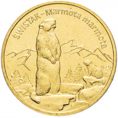купить Польша 2 злотых 2006 "Альпийский сурок (Świstak, лат. Marmota marmota)"