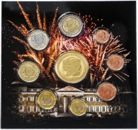 купить Бельгия годовой набор монет евро 2014 (8 штук, UNC в официальном буклете с жетоном)