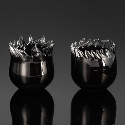 купить Парные широкие вазы, Cleybergh Glass, стекло, гутная техника, Бельгия, 1970-2000 гг.