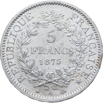 купить Франция 5 франков 1875 "A" - Париж