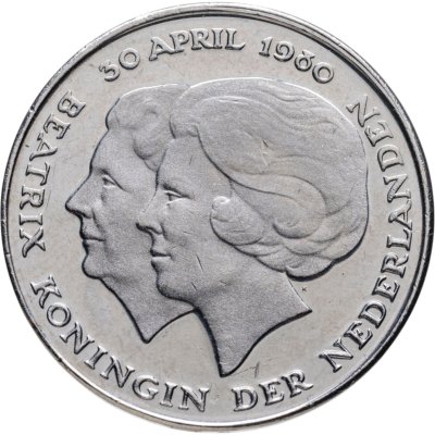 купить Нидерланды 2 1/2 гульдена (gulden) 1980 Коронация королевы Беатрикс