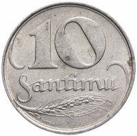 Купить Латвия 10 сантимов (santimu) 1922