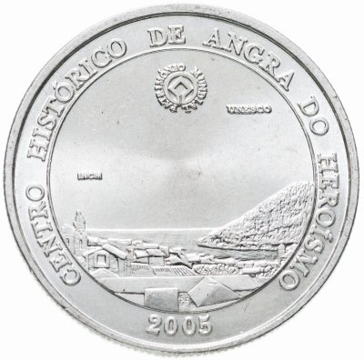 купить Португалия 5 евро (euro) 2005 ЮНЕСКО - Исторический центр города Ангра-ду-Эроишму