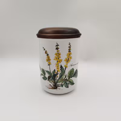 купить Банка "Agrimonia eupatoria" ("Репешок обыкновенный") для сыпучих продуктов (для чая, специй), серия "Botanica", фарфор, деколь, дерево (крышка), Villeroy & Boch, Люксембург, 1980-2002 гг.