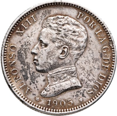 купить Испания 2 песеты (pesetas) 1905