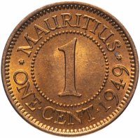 купить Маврикий 1 цент (cent) 1949