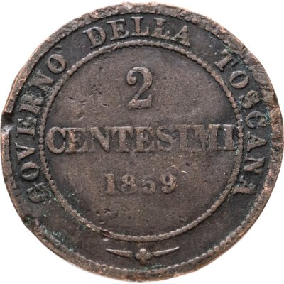 купить Тоскана 2 чентезимо 1859